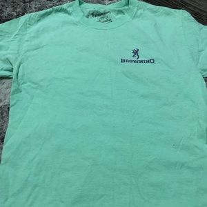 Mint green browning tshirt. Size small. Short sleeve.